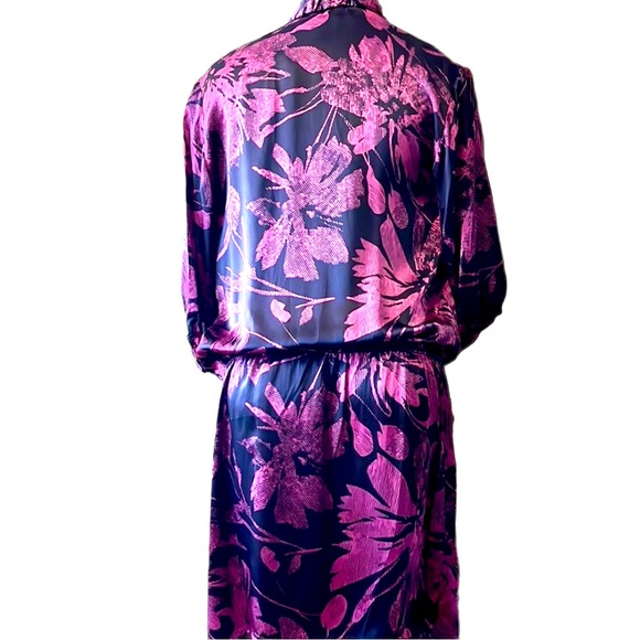 Sisley Silk Printed Mini Dress, Purple, Large - Picture 7 of 11